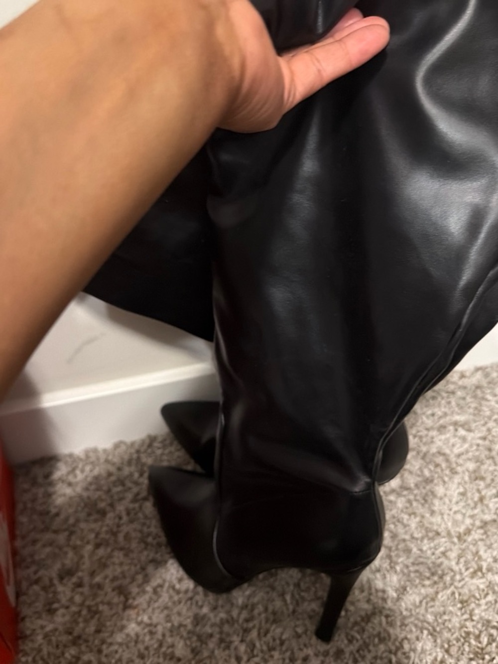 Black Women's Pointed-Toe High Heel Boots
